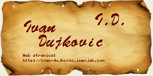 Ivan Dujković vizit kartica